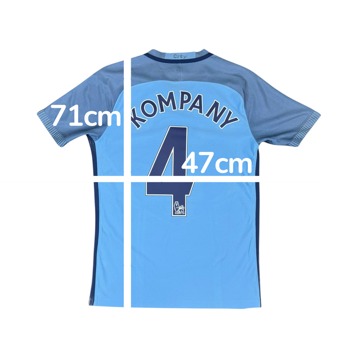 2016-17 Manchester City Nike Home Player Authentic Shirt KOMPANY #4 - 8/10 - (S)
