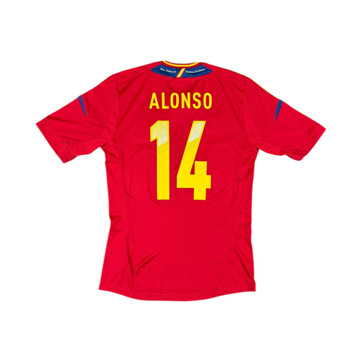 2011-12 Spain Adidas Home Shirt Euro Final Match Detail #14 ALONSO - 9/10 - (S)