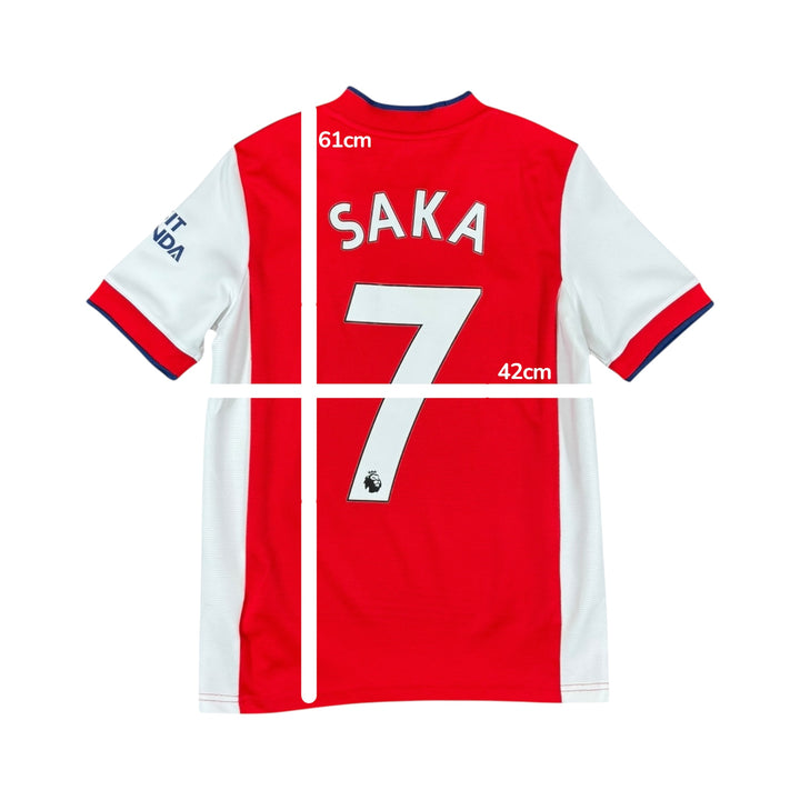 2021-22 Arsenal Adidas Home Shirt #7 SAKA - 9/10 - (11-12 Years)
