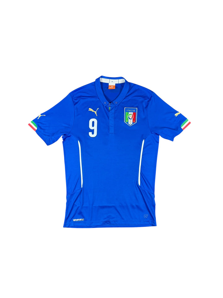 2014-15 Italy Puma Home Shirt #9 BALOTELLI - 9/10 - (L)