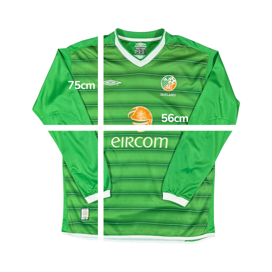2003-04 Ireland Umbro Home L/S Shirt - 7/10 - (L)