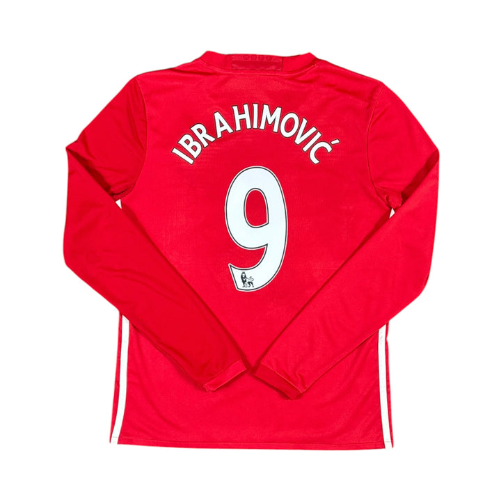 2016-17 Manchester United Home L/S Shirt IBRAHIMOVIC #9 - 8/10 - (13-14 Years)