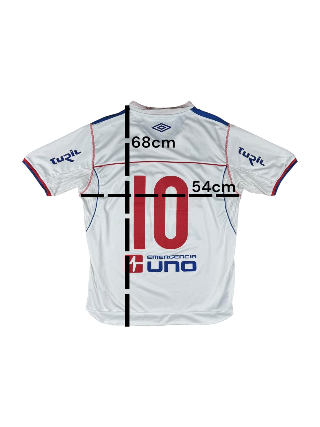 2010 Club Nacional Umbro Home Football Shirt #10 THIAGO GENTIL - 9/10 - (M)