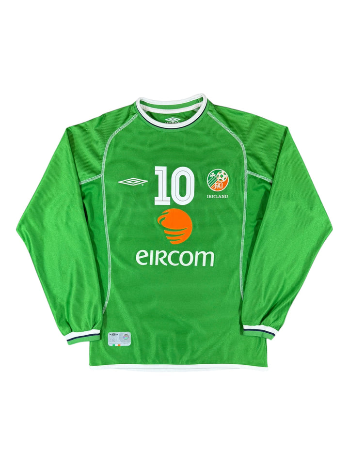 2001/03 Ireland Umbro Football Long Sleeve Shirt #10 Keane - 9/10 - (S)