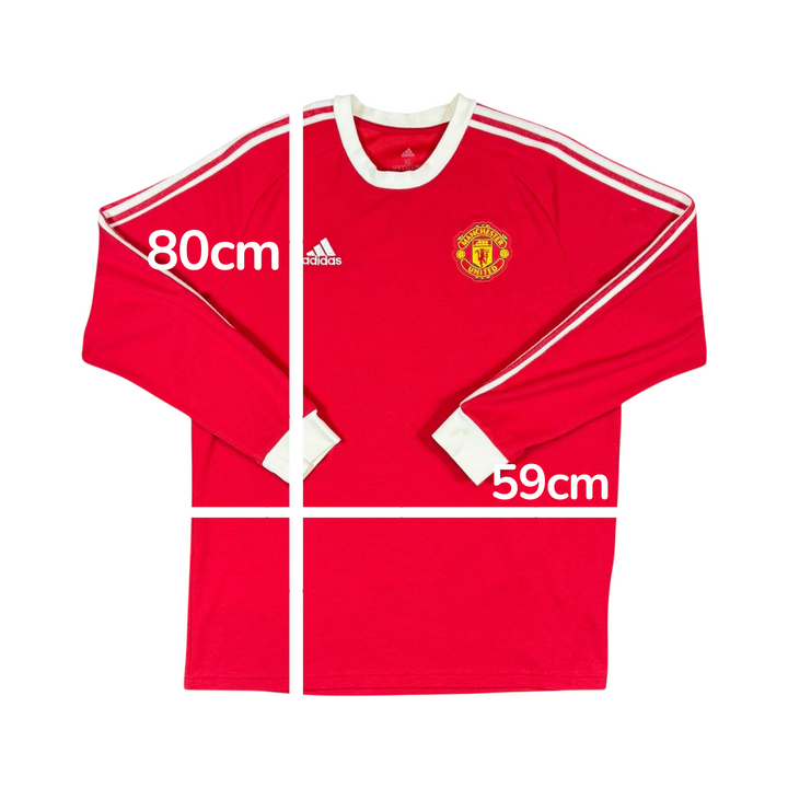 2020-21 Manchester United Adidas L/S Icons Cotton Shirt - 8/10 - (XL)