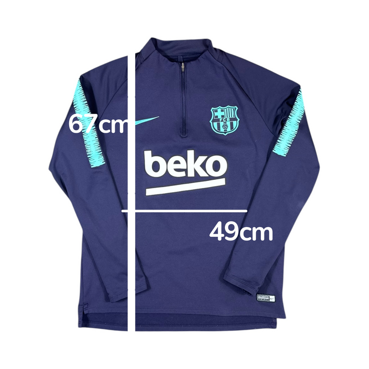 2019-20 Barcelona 1/4 Zip Training Shirt - 8/10 - (M)