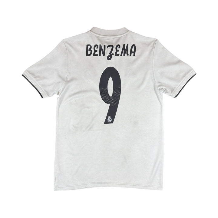 2018-19 Real Madrid Adidas Home Shirt #9 BENZEMA - 7/10 - (S)