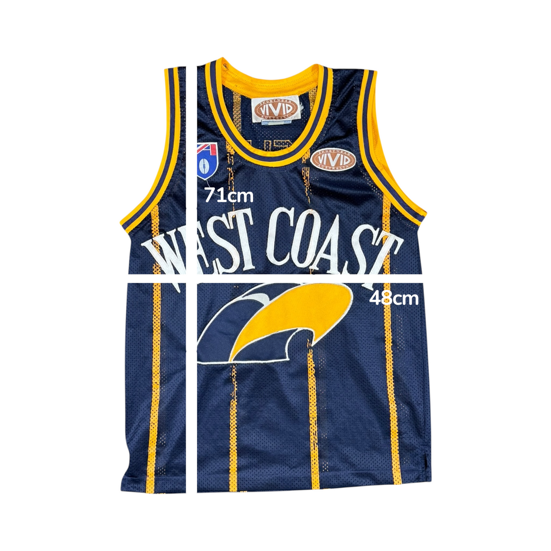 1990-98 West Coast Eagles Vivid Training Singlet - 8/10 - (M)