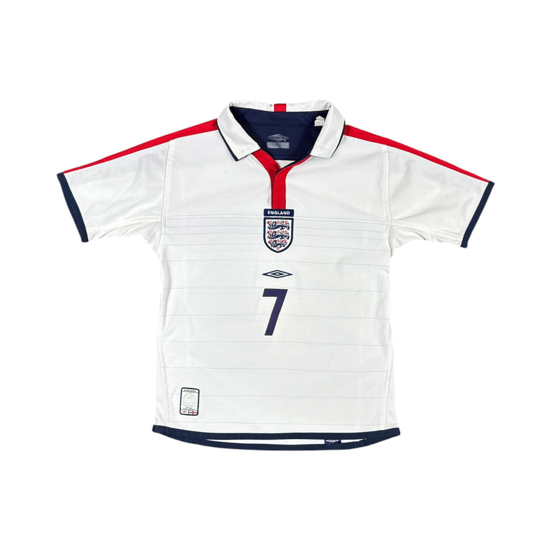 2003-05 England Home Reversible Shirt BECKHAM #7 - 8/10 - (6-7 Years)