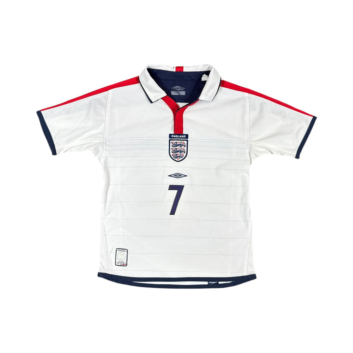 2003-05 England Home Reversible Shirt BECKHAM #7 - 8/10 - (6-7 Years)