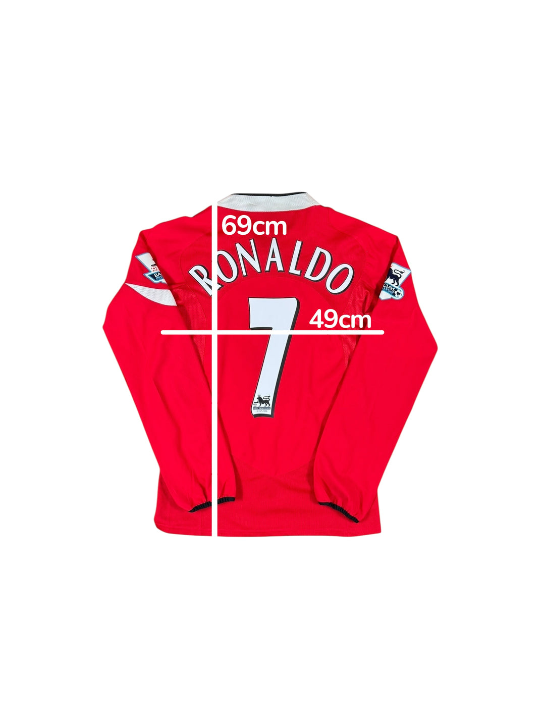 2004-06 Manchester United Nike T90 Home L/S Shirt #7 RONALDO - 10/10 - (S)