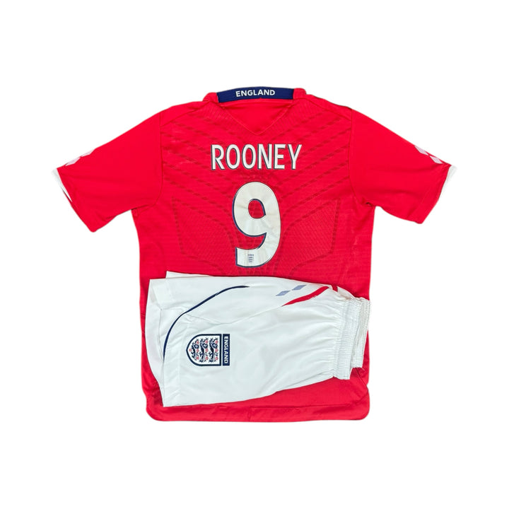 2008-10 England Away Shirt + Shorts ROONEY #10 - 8/10 - (9-10 Years)