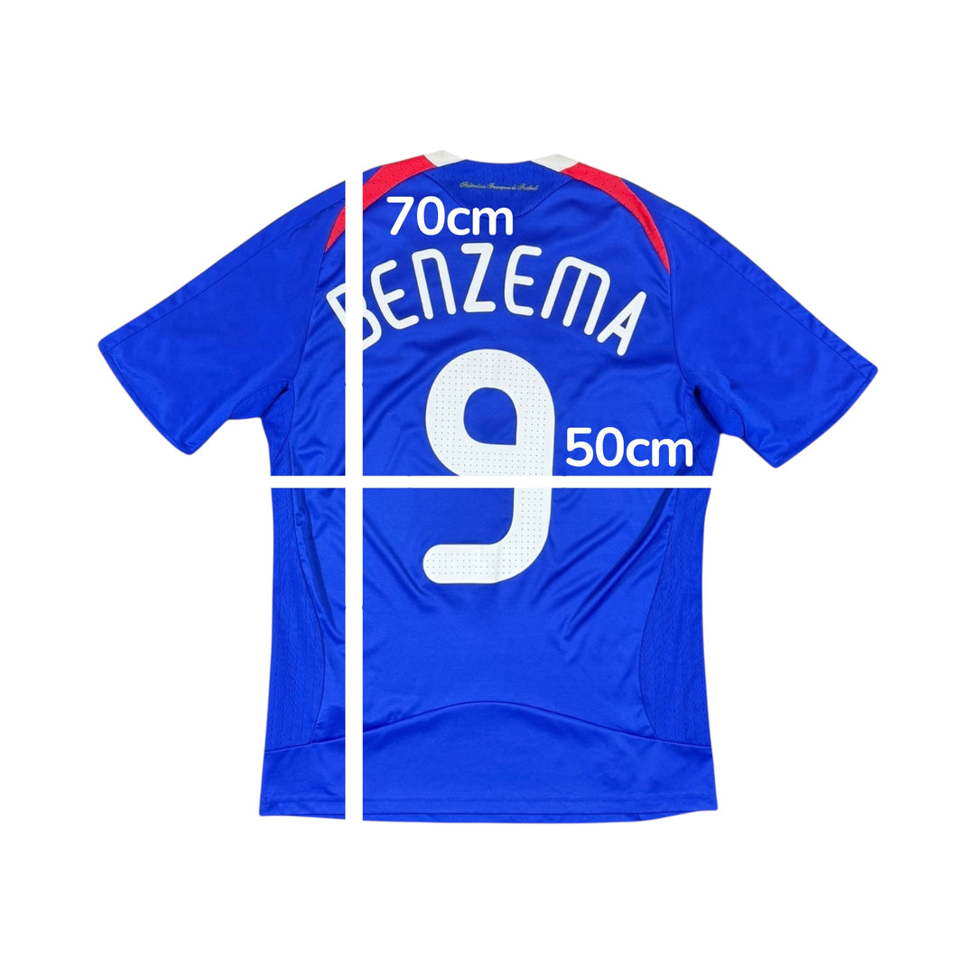 2007-08 France Adidas Home Shirt #9 BENZEMA - 8/10 - (S)