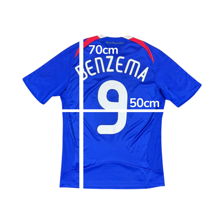 2007-08 France Adidas Home Shirt #9 BENZEMA - 8/10 - (S)