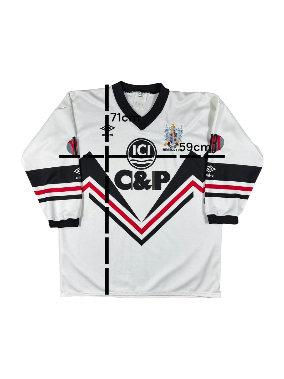1992 Widnes Umbro Rugby Home 1/3 Sleeve Shirt - 9/10 - (L)
