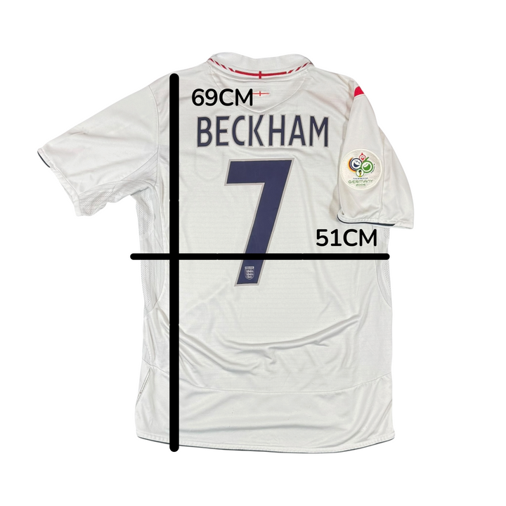 2005-06 England Umbro Home Shirt BECKHAM #7 - 7/10 - (M)