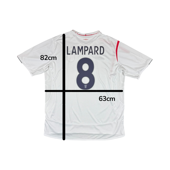 2005-07 England Umbro Home Shirt #8 LAMPARD - 9/10 - (2XL)