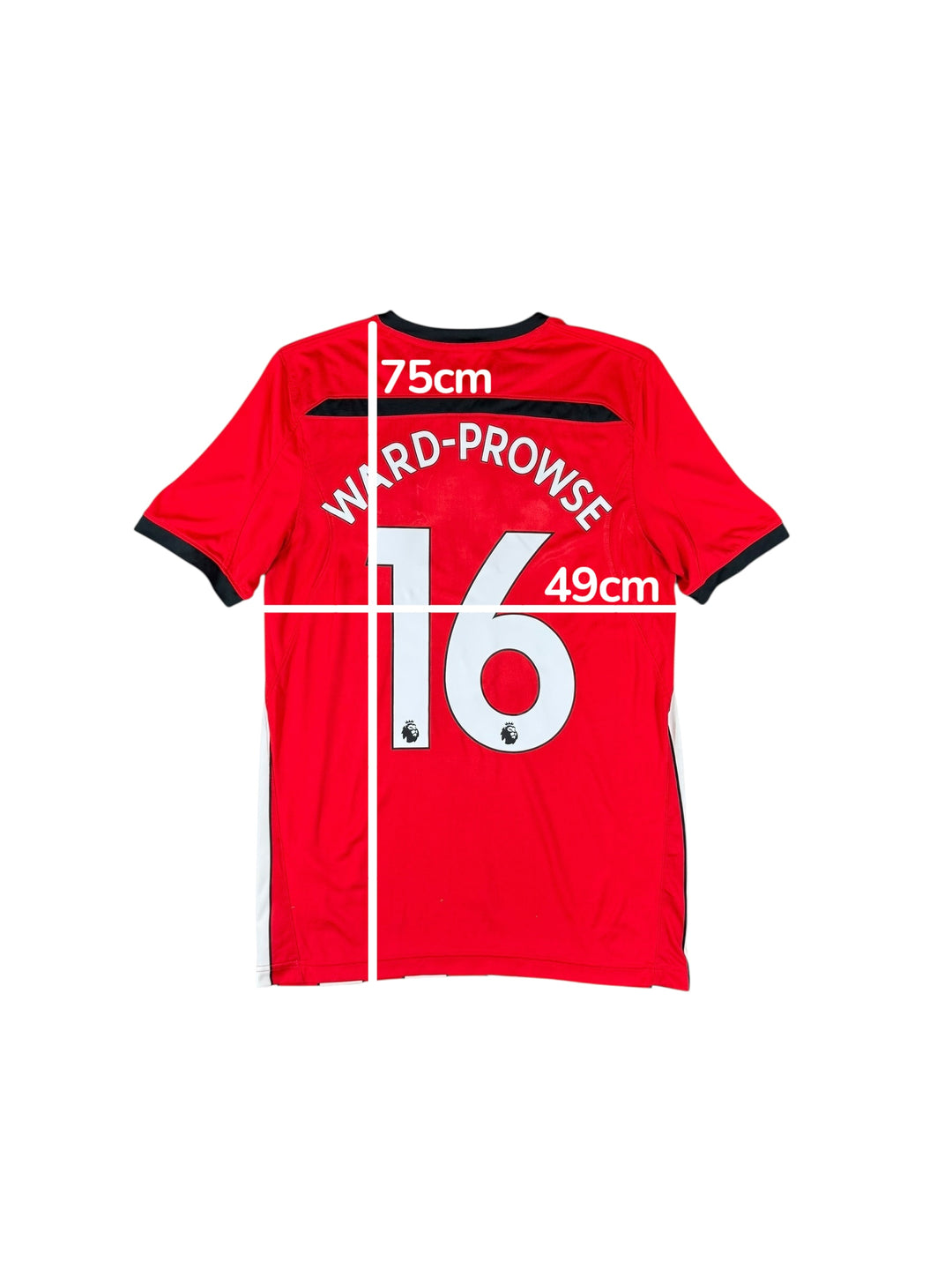 2018/19 Southampton Under Armour Home Shirt #16 WARD-PROWSE - 9/10 - (M)