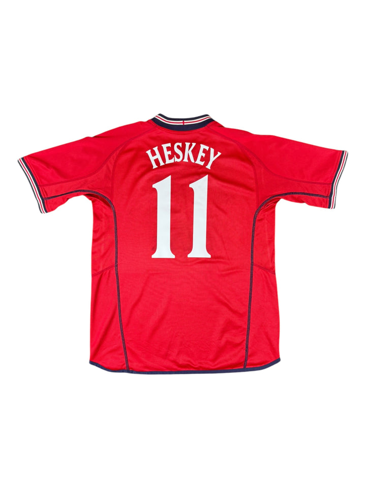 2002/04 England Umbro Reversible Away Football Shirt #11 HESKEY - 9/10 - (XL)