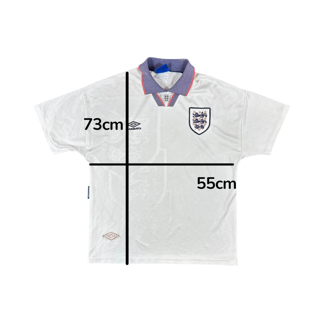 1993-95 England Umbro Home Shirt - 8/10 - (L)