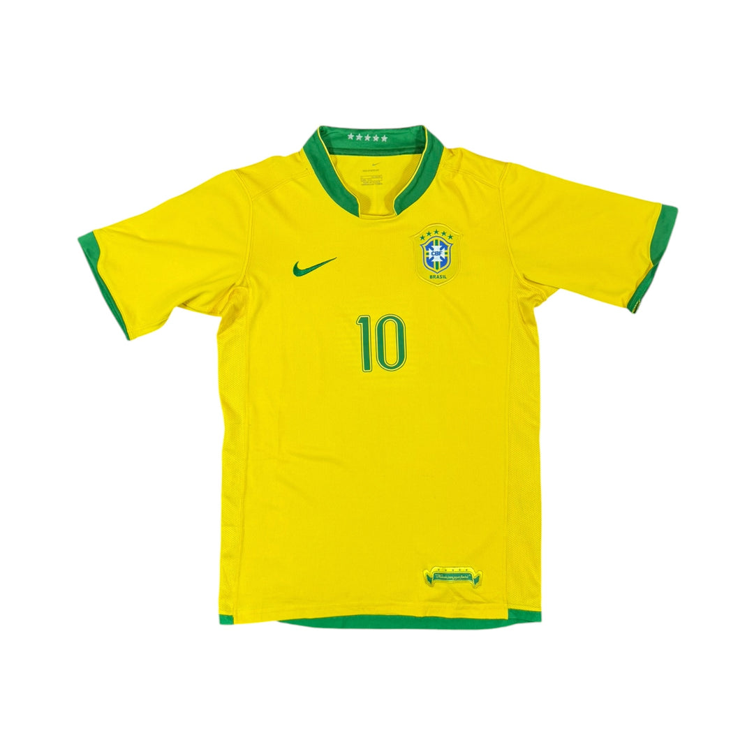 2006-08 Brazil Nike Home Shirt RONALDINHO #10 - 8/10 - (12-13 Years)