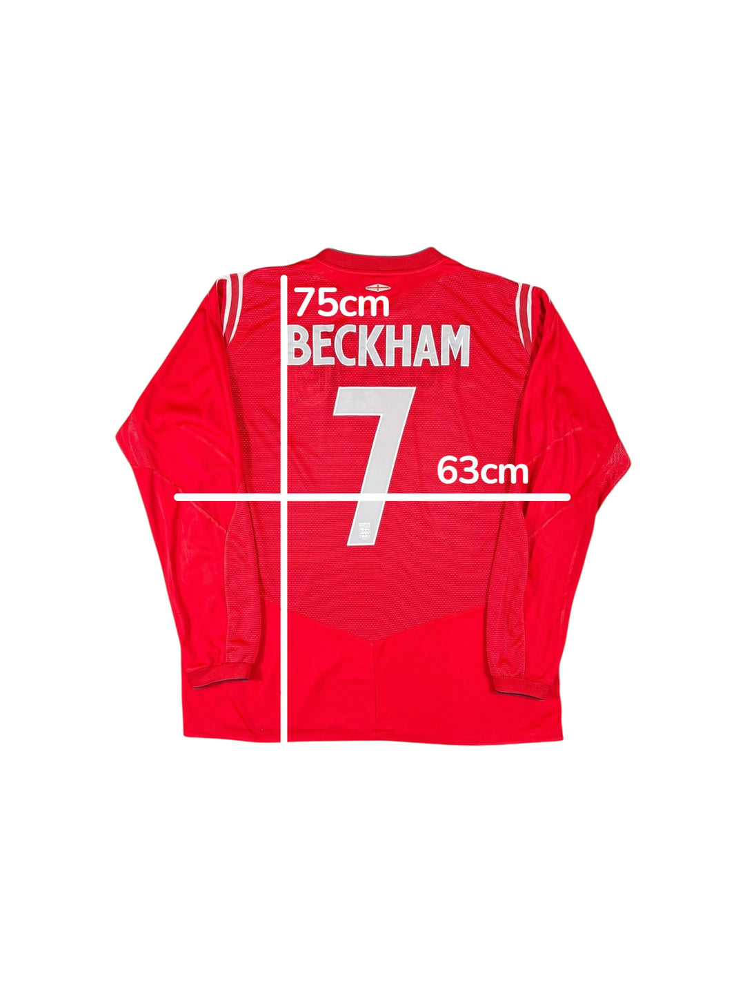 2004/06 England Umbro Away Long sleeve Shirt #7 BECKHAM - 8/10 - (XL)