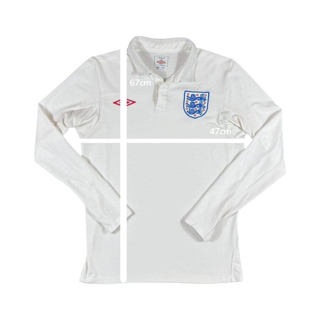 2010-11 England Umbro Home Shirt Longsleeve - 9/10 - (S)