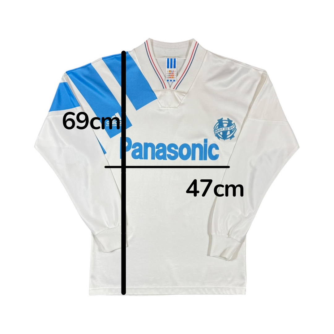 1991-92 Olympique Marseille L/S Home Shirt - 10/10 - (S)