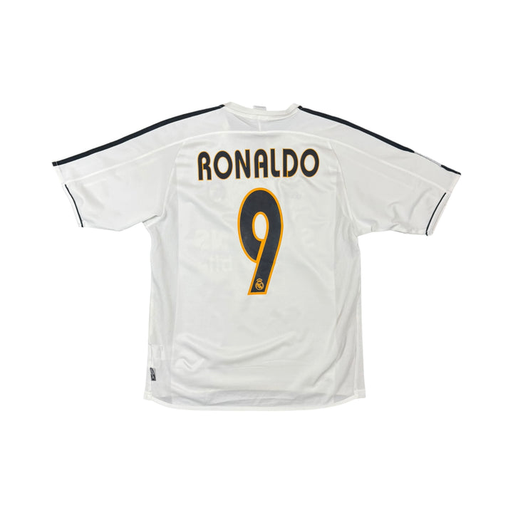 2003-04 Real Madrid Adidas Home Shirt RONALDO #9 - 9/10 - (M)