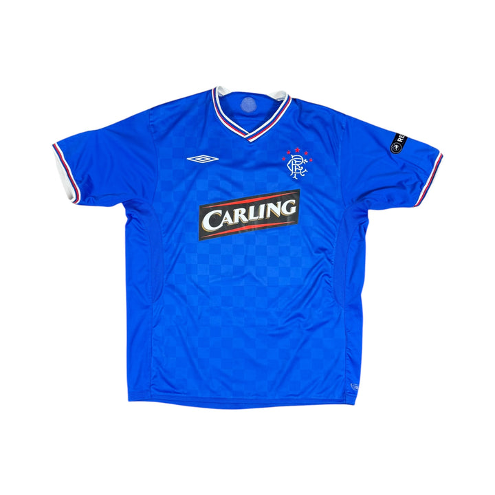 2009-10 Rangers Umbro Home Shirt #14 NAISMITH - 9/10 - (XL)