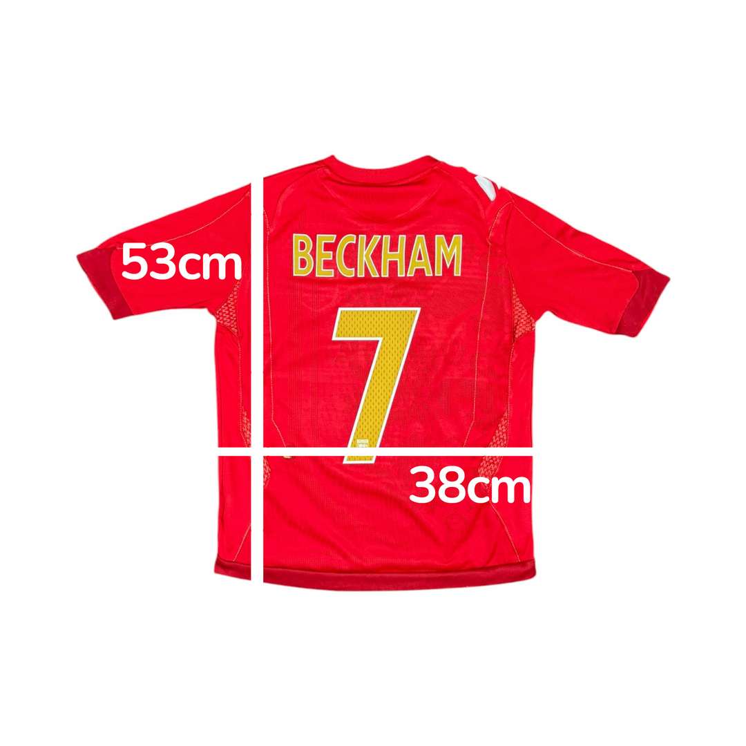 2006-08 England Away Shirt + Shorts BECKHAM #7 - 7/10 - (8-10 Years)