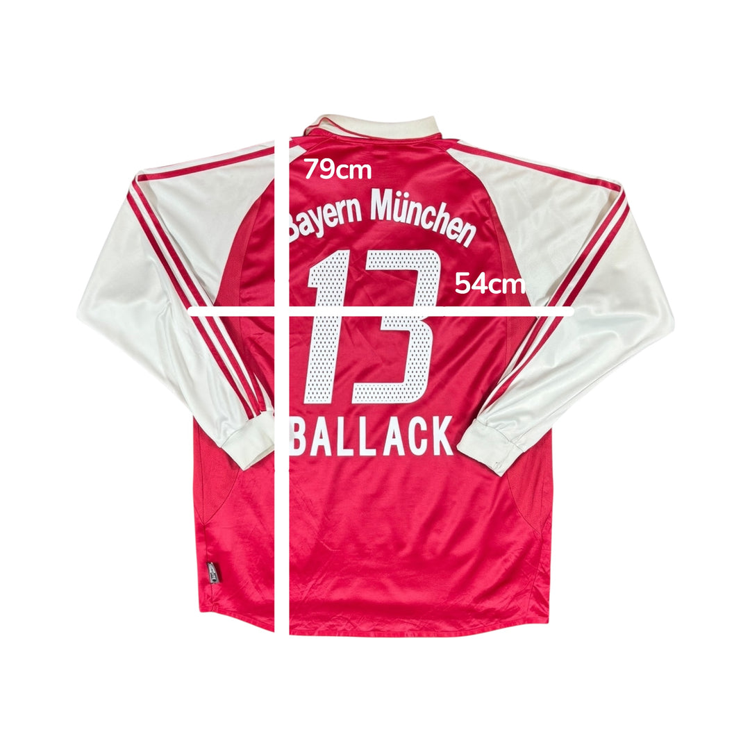 2003-04 Bayern Munich Adidas Home Longsleeve Shirt #13 BALLACK - 9/10 - (L)
