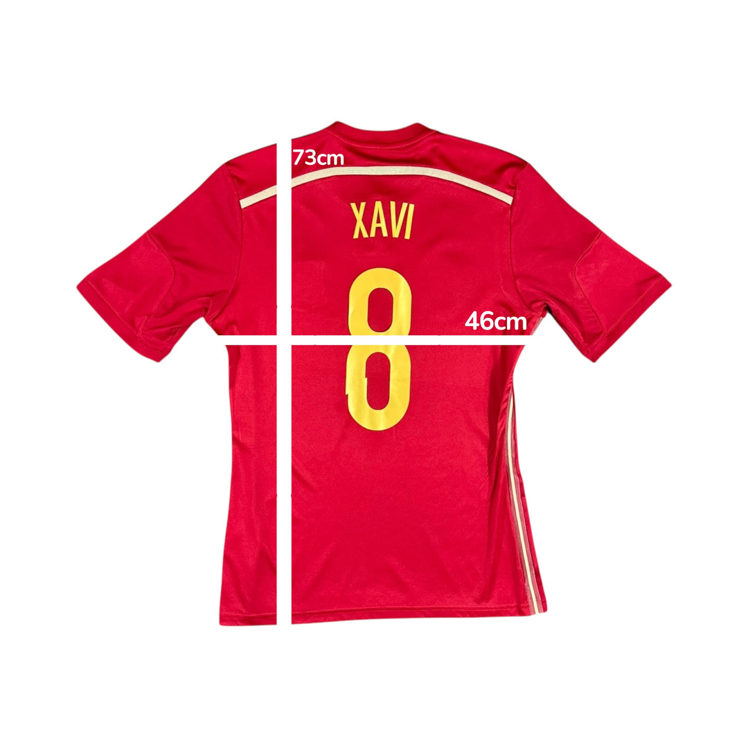 2013-14 Spain Adidas Home Shirt #8 XAVI - 9/10 - (M)
