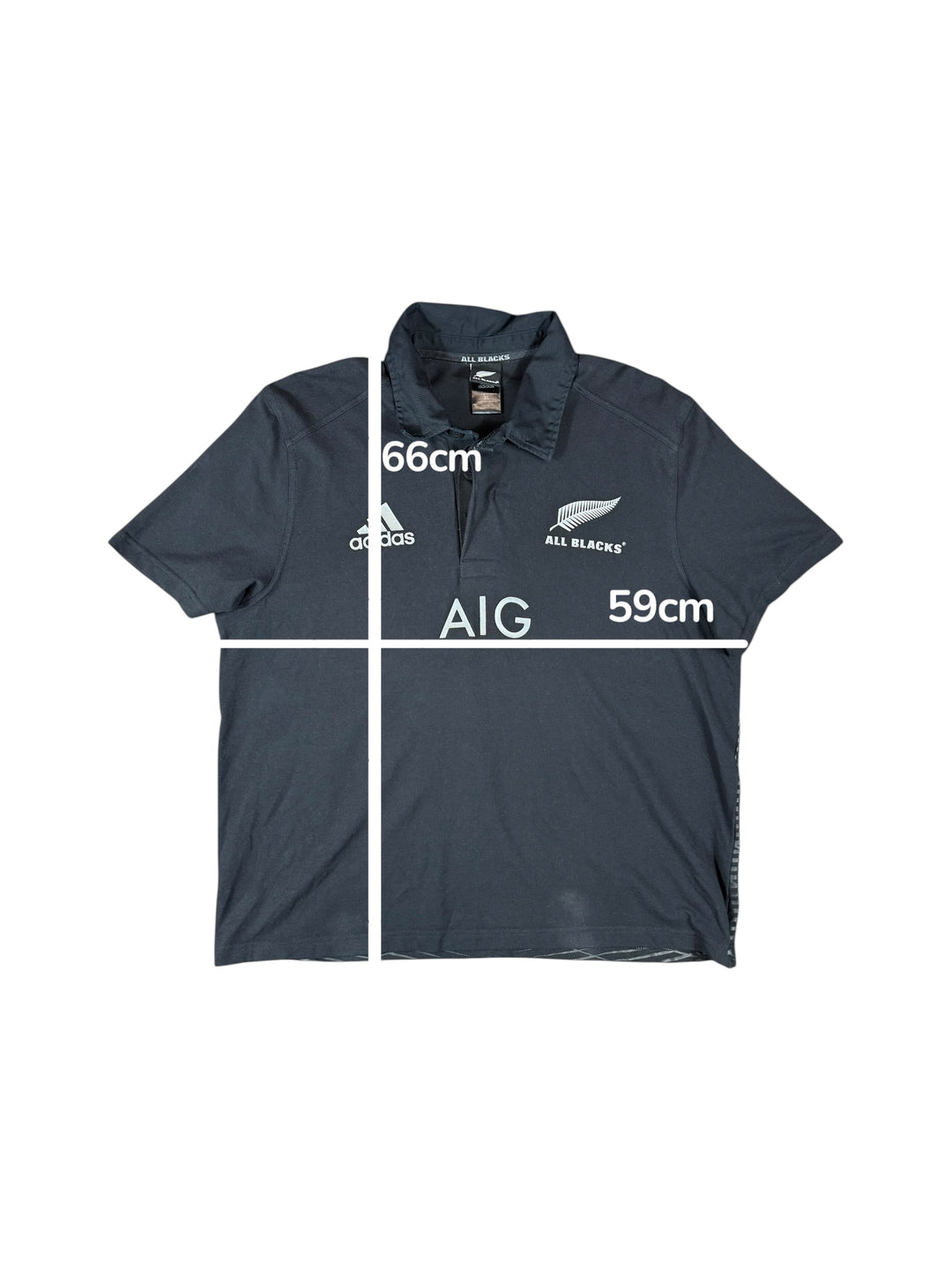 2015 New Zealand Adidas All Blacks Home Shirt Player Authentic - 8/10 - (XL)