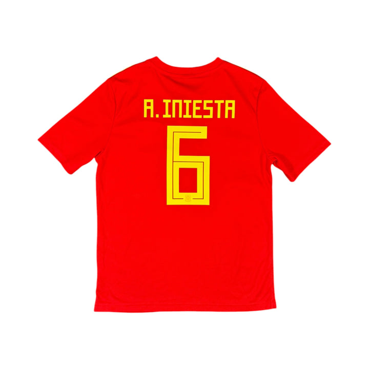 2018-19 Spain Adidas Home Shirt INIESTA #6 - 9/10 - (13-14 Years)