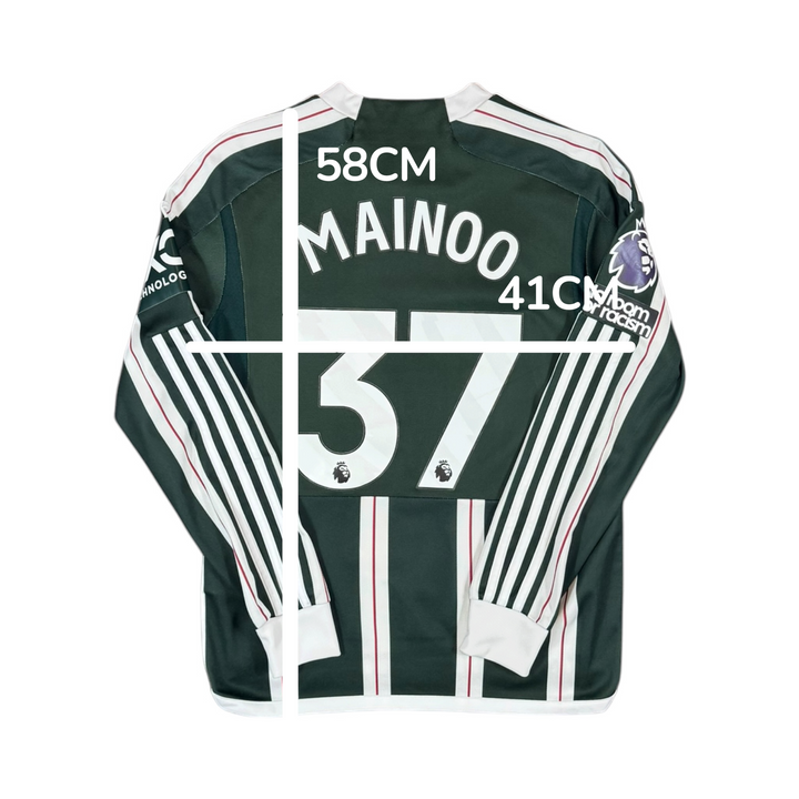 2023-24 Manchester United Away L/S Shirt #37 MAINOO - 9/10 - (11-12 Years)