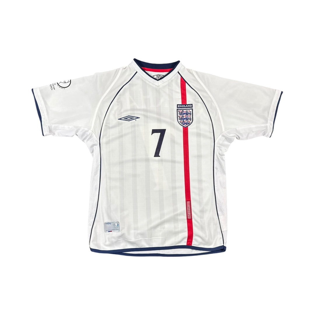 2001-03 England Umbro Home Shirt BECKHAM #7 - 9/10 - (S)