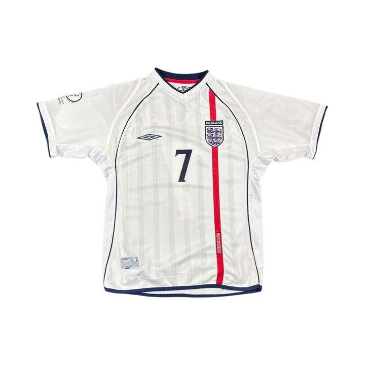 2001-03 England Umbro Home Shirt BECKHAM #7 - 9/10 - (S)