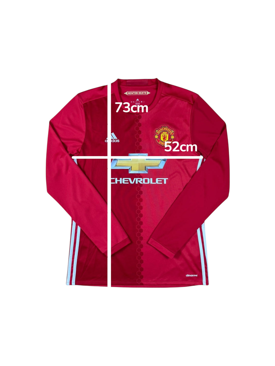 2016/17 Manchester United Adidas Home Football Shirt Longsleeve - 9/10 - (M)