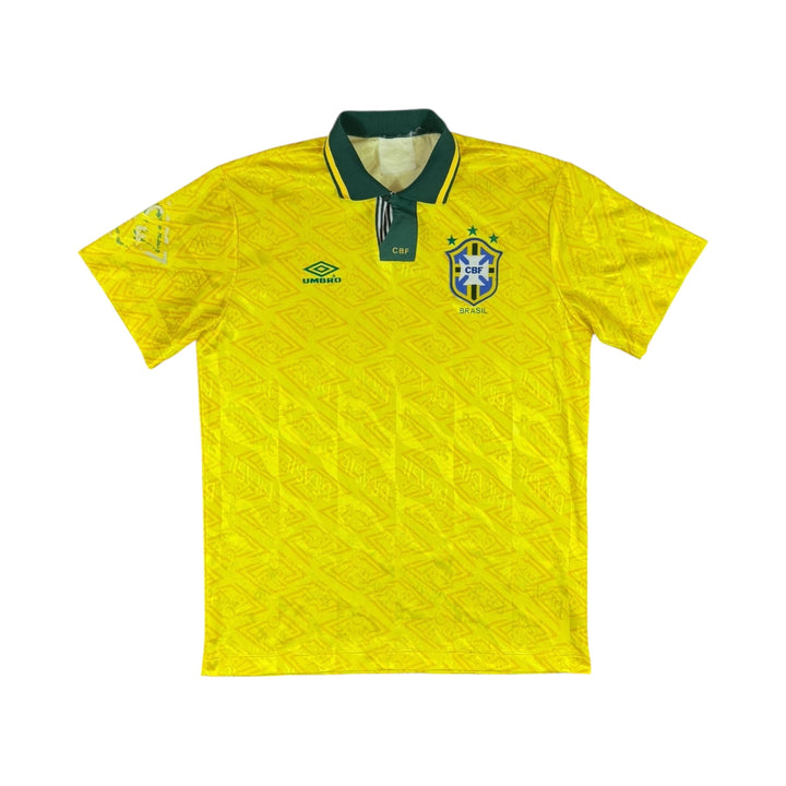 1991-93 Brazil Umbro Home Shirt - 8/10 - (L)