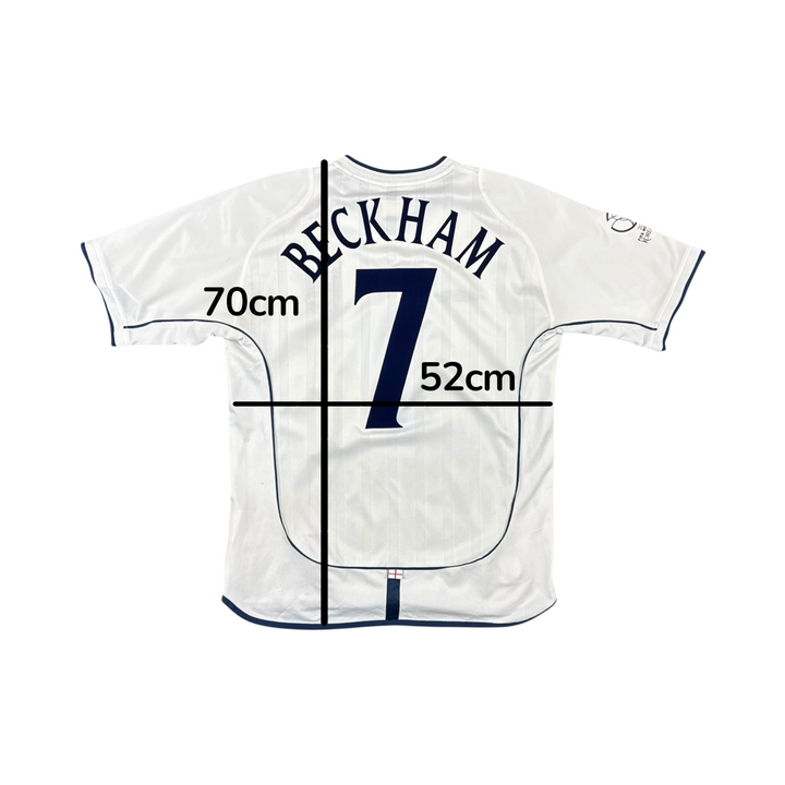 2001-03 England Umbro Home Shirt BECKHAM #7 - 8/10 - (M)