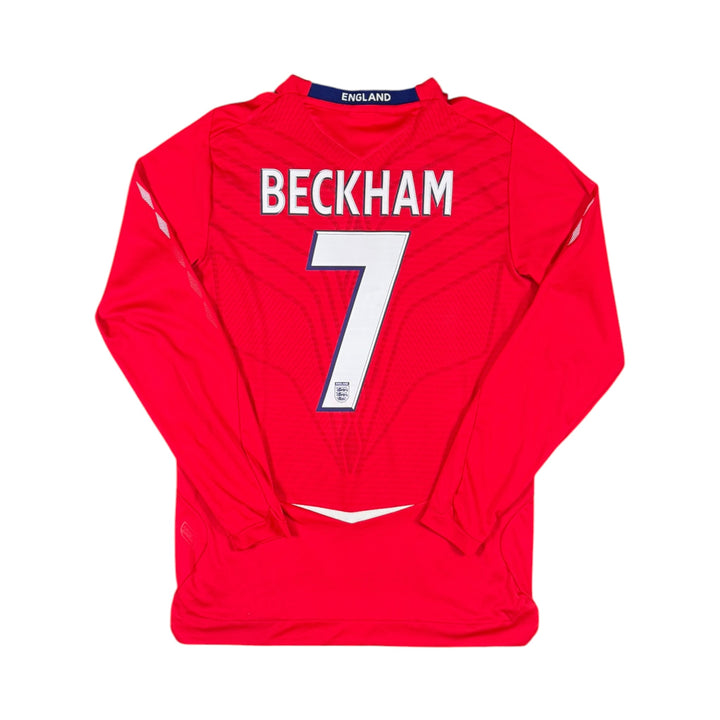 2008-10 England Away L/S Shirt BECKHAM #7 - 9/10 - (S)
