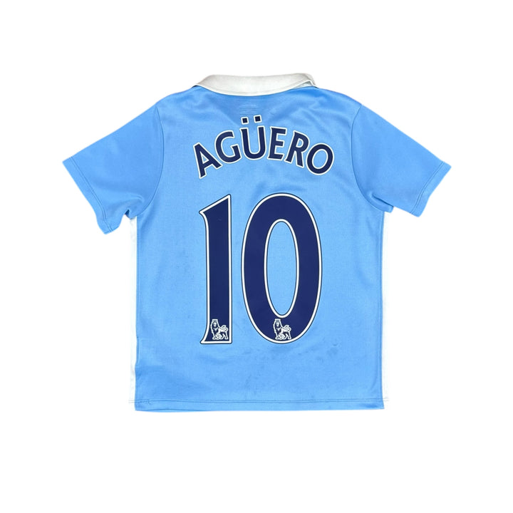2015-16 Manchester City Nike Home Shirt #10 AGUERO - 8/10 - (6-7 Years)