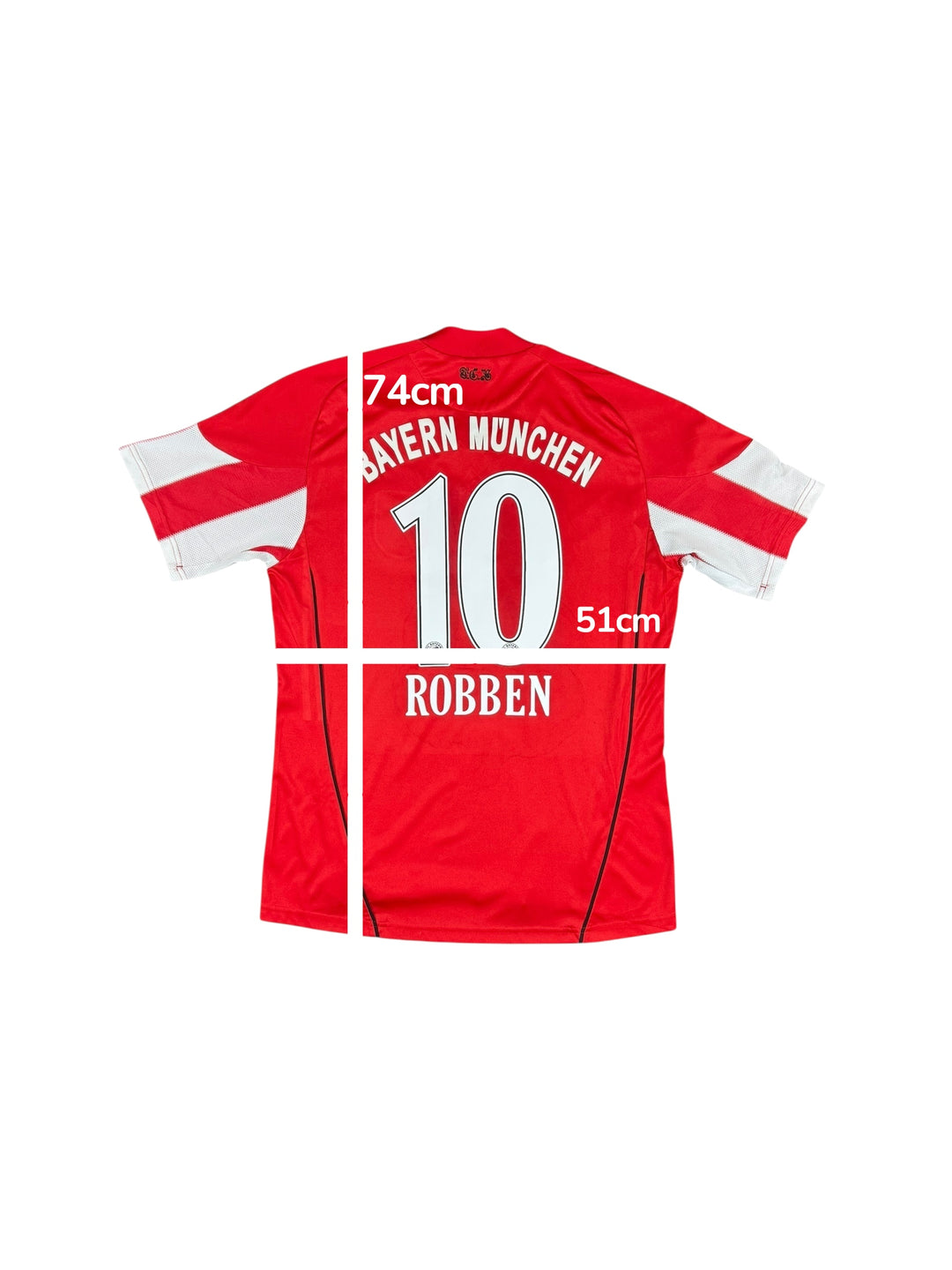 2010-11 Bayern Munich Adidas Home Shirt #10 ROBBEN - 7/10 - (M)