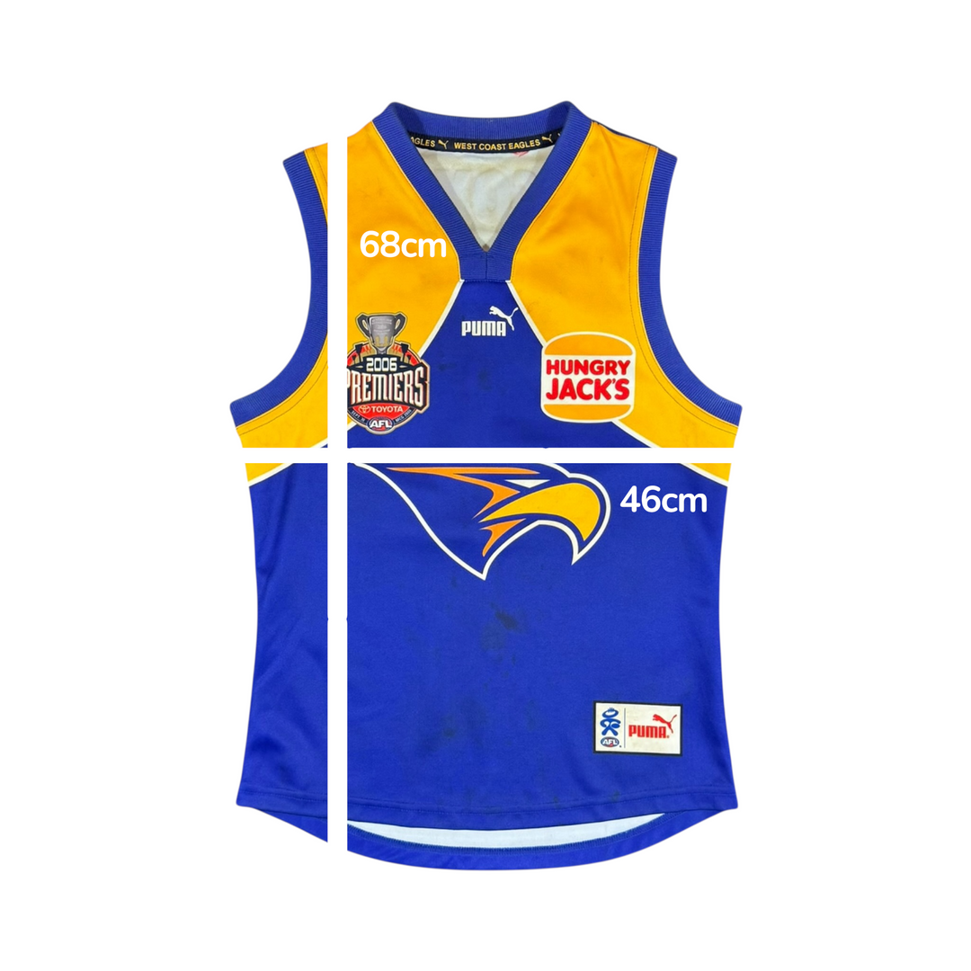2007 West Coast Eagles AFL Puma Home Premiers Jersey #20 COX - 7/10 - (M)