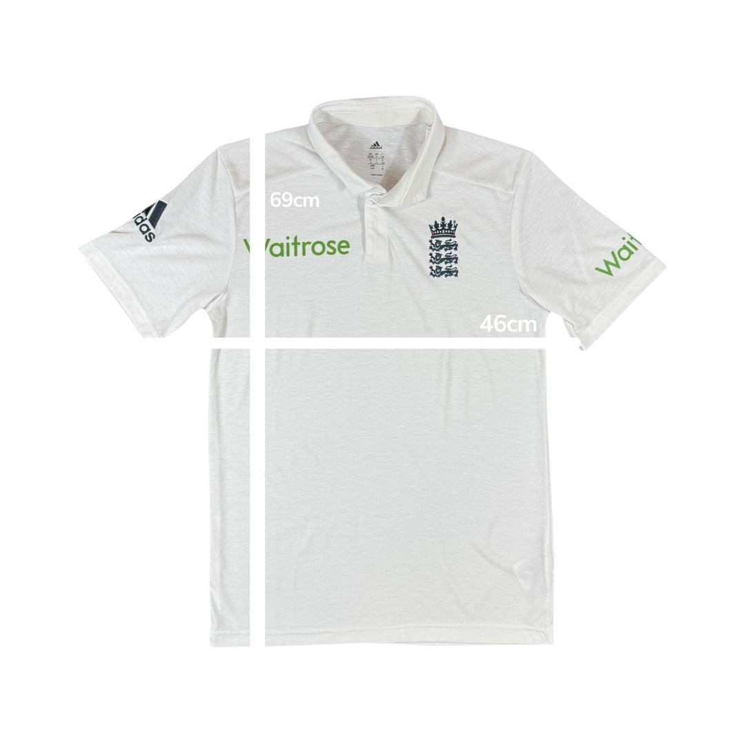 2014-16 England Cricket Adidas Test Shirt - 9/10 - (S)