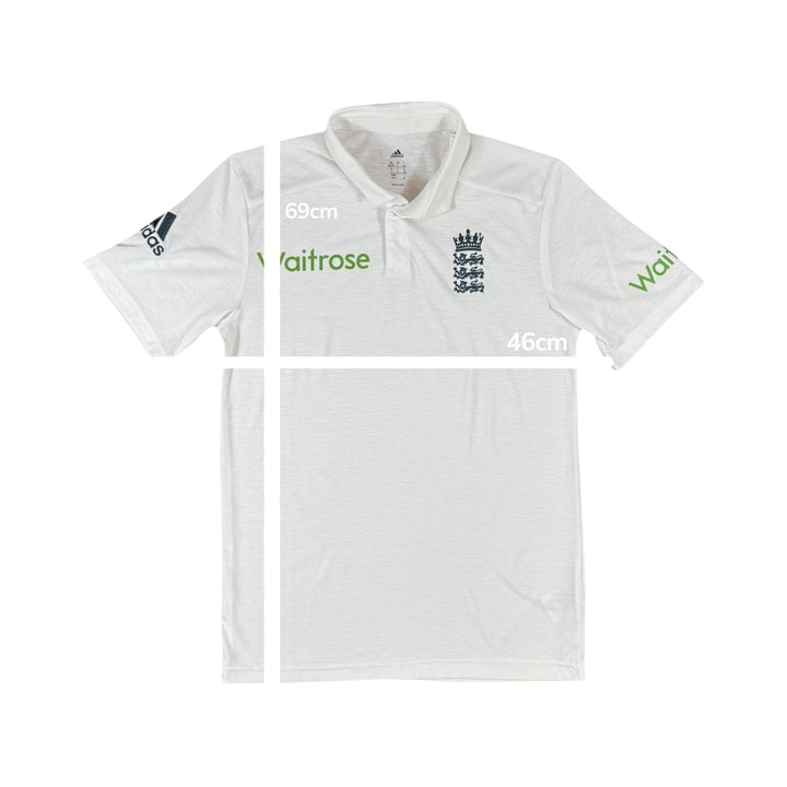 2014-16 England Cricket Adidas Test Shirt - 9/10 - (S)