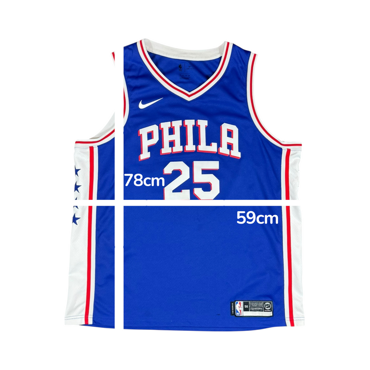 2020 76ers Nike Home Basketball Jersey #25 SIMMONS - 8/10 - (2XL)