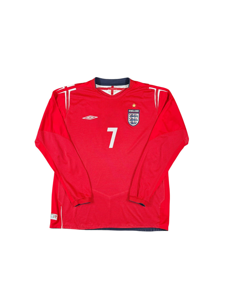 2004/06 England Umbro Away Long sleeve Shirt #7 BECKHAM - 8/10 - (XL)