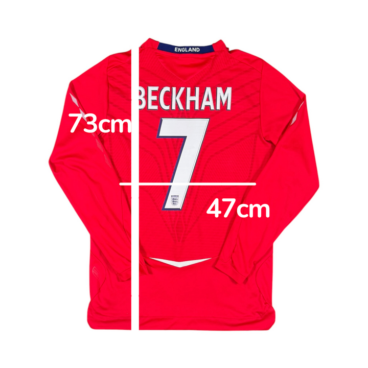 2008-10 England Away L/S Shirt BECKHAM #7 - 9/10 - (S)